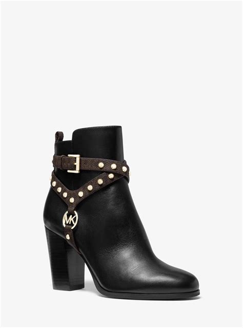 michael kors stiefeletten preston|Preston Studded Leather Ankle Boot .